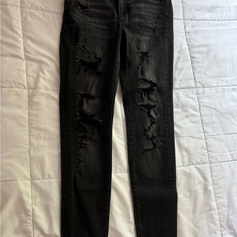 American Eagle Outfitters Ripped Black Skinny Jeans